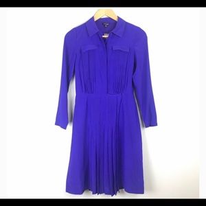 Anthropologie J Peterman pin tuck blue dress